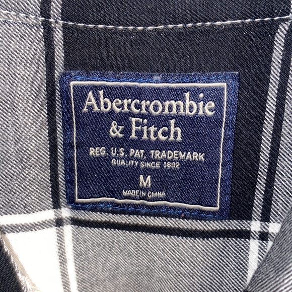 Abercrombie & Fitch Medium Black White Plaid Button Up Dress - Picture 2 of 12